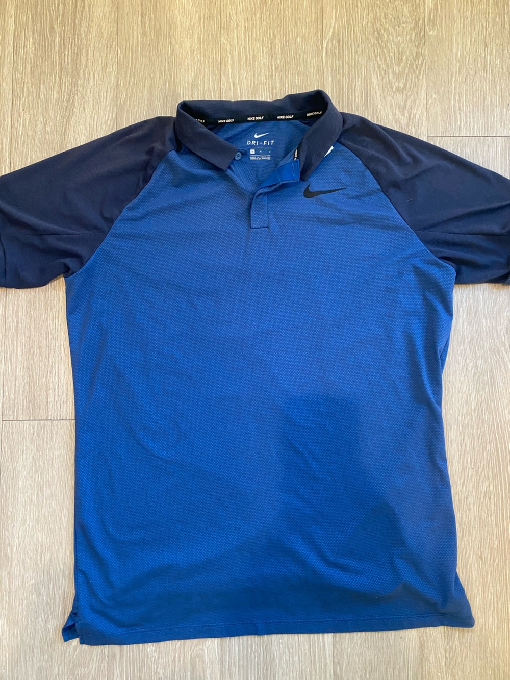 Nike Tour Men's Dri-FIT Victory + Golf Polo Blue Coloblock Size Medium